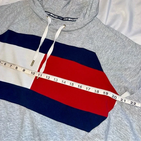 Tommy Hilfiger Sport Gray Red Blue L/S T-Shirt Hoodie 90’s Y2K‎ Ladie’s Small - Picture 8 of 11